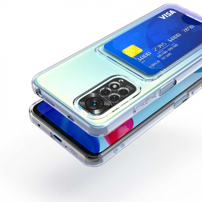 Xiaomi Redmi Note 11 Pro 5G Kılıf Kartlıklı Şeffaf Zore Setra Clear Silikon Kapak Xiaomi Redmi Note 11 Pro 5G Kılıf Kartlıklı Şeffaf Zore Setra Clear Silikon Kapak