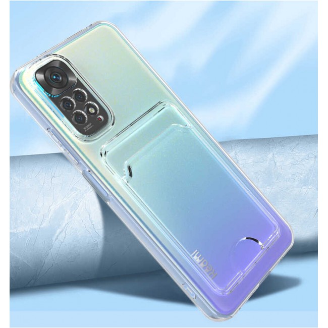 Xiaomi Redmi Note 11 Pro 5G Kılıf Kartlıklı Şeffaf Zore Setra Clear Silikon Kapak Xiaomi Redmi Note 11 Pro 5G Kılıf Kartlıklı Şeffaf Zore Setra Clear Silikon Kapak