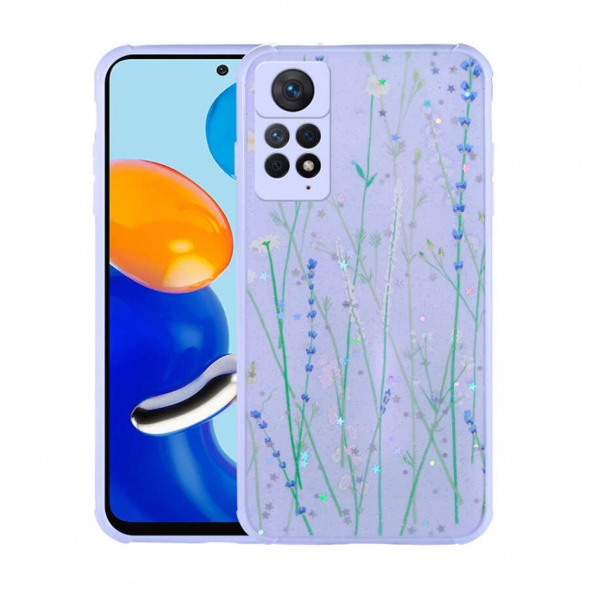 Xiaomi Redmi Note 11 Pro 5G Kılıf Simli Desenli Kamera Korumalı Parlak Zore Popy Kapak