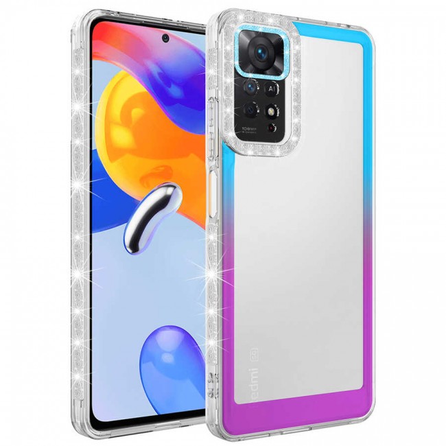 Xiaomi Redmi Note 11 Pro 5G Kılıf Simli ve Renk Geçiş Tasarımlı Lens Korumalı Zore Park Kapak Xiaomi Redmi Note 11 Pro 5G Kılıf Simli ve Renk Geçiş Tasarımlı Lens Korumalı Zore Park Kapak