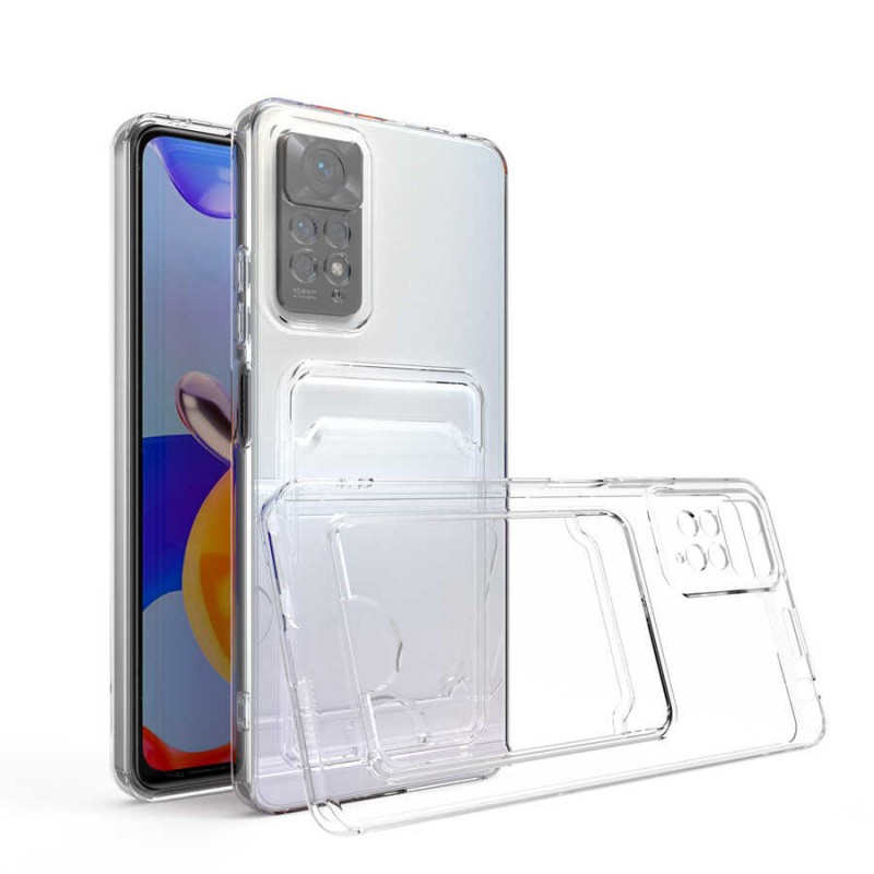 Bal-z Xiaomi Redmi Note 11S Global Kılıf Kartlıklı Şeffaf  Setra Clear Silikon Kapak