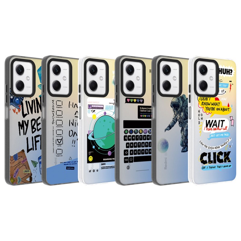 Bal-z Xiaomi Redmi Note 12 4G Kılıf Desenli  Dragon Sert Kapak