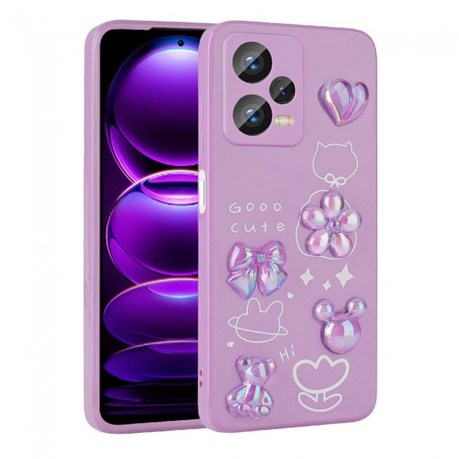 Xiaomi Redmi Note 12 4G Kılıf Kabartma Figürlü Parlak Zore Toys Silikon Kapak Xiaomi Redmi Note 12 4G Kılıf Kabartma Figürlü Parlak Zore Toys Silikon Kapak