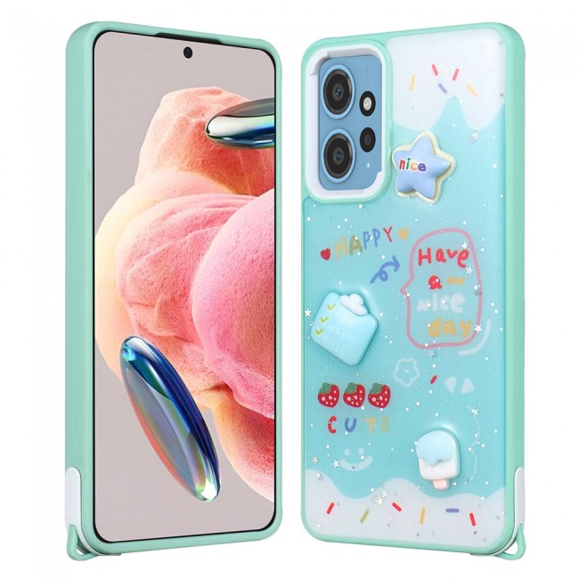 Xiaomi Redmi Note 12 4G Kılıf Parlayan Simli Kabartma Figürlü Zore Cevze Kapak Xiaomi Redmi Note 12 4G Kılıf Parlayan Simli Kabartma Figürlü Zore Cevze Kapak
