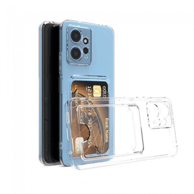 Xiaomi Redmi Note 12 5G Kılıf Kartlıklı Şeffaf Zore Setra Clear Silikon Kapak Xiaomi Redmi Note 12 5G Kılıf Kartlıklı Şeffaf Zore Setra Clear Silikon Kapak
