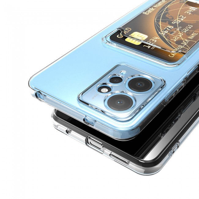 Xiaomi Redmi Note 12 5G Kılıf Kartlıklı Şeffaf Zore Setra Clear Silikon Kapak Xiaomi Redmi Note 12 5G Kılıf Kartlıklı Şeffaf Zore Setra Clear Silikon Kapak