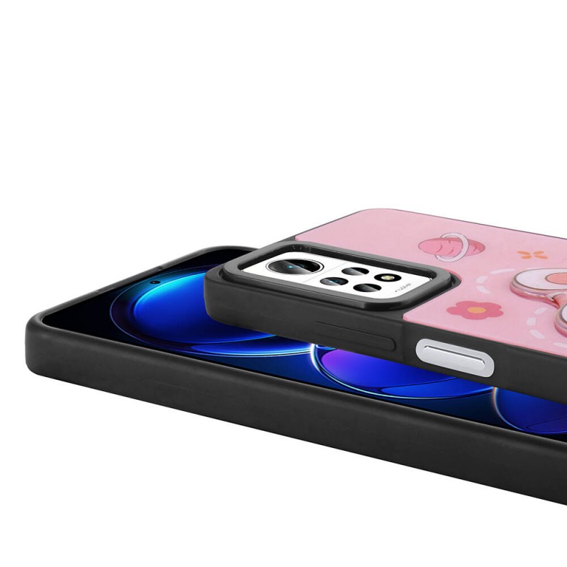 Bal-z Xiaomi Redmi Note 12 Pro 4G Kılıf Parlayan Kabartmalı İkonik Figürlü  Amas Silikon Kapak