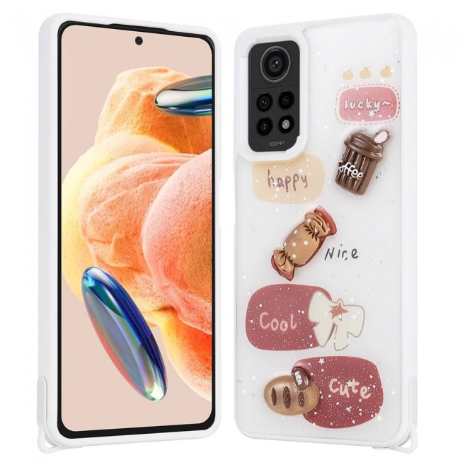 Xiaomi Redmi Note 12 Pro 4G Kılıf Parlayan Simli Kabartma Figürlü Zore Cevze Kapak Xiaomi Redmi Note 12 Pro 4G Kılıf Parlayan Simli Kabartma Figürlü Zore Cevze Kapak