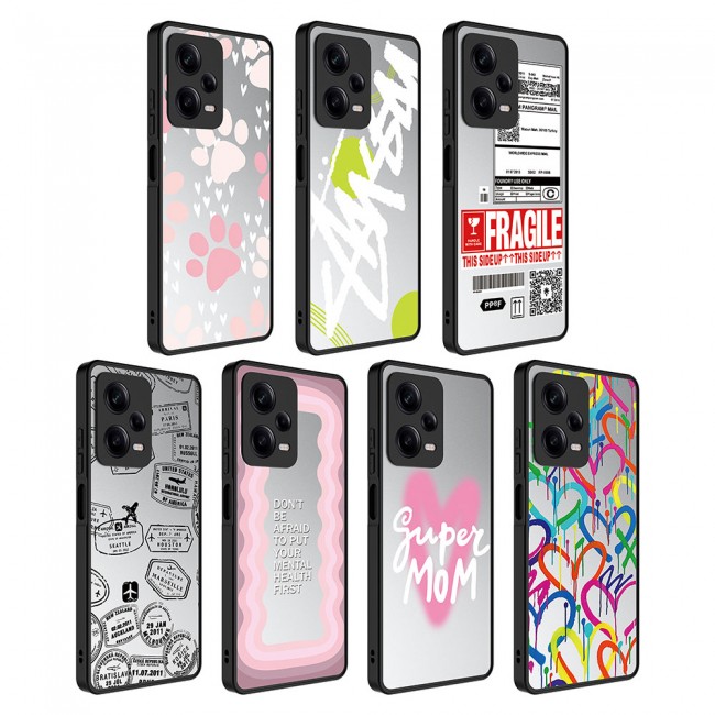 Xiaomi Redmi Note 12 Pro 5G Kılıf Aynalı Desenli Kamera Korumalı Parlak Zore Mirror Kapak Xiaomi Redmi Note 12 Pro 5G Kılıf Aynalı Desenli Kamera Korumalı Parlak Zore Mirror Kapak