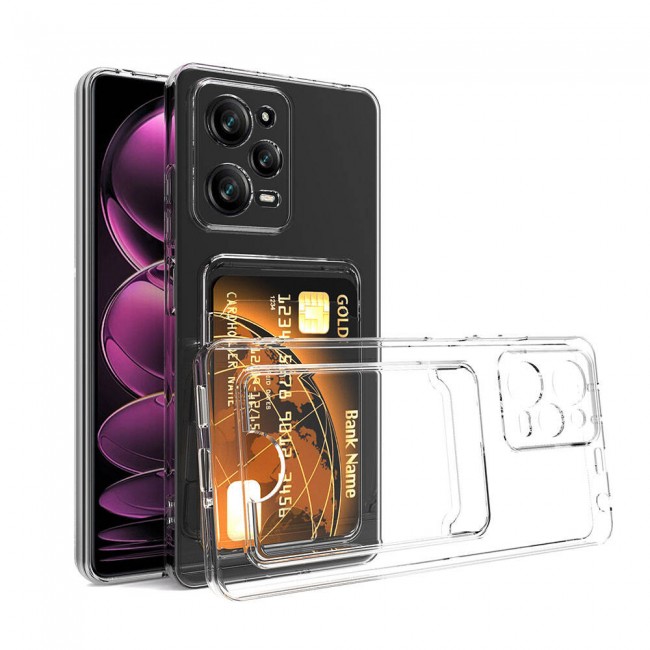 Xiaomi Redmi Note 12 Pro 5G Kılıf Kartlıklı Şeffaf Zore Setra Clear Silikon Kapak Xiaomi Redmi Note 12 Pro 5G Kılıf Kartlıklı Şeffaf Zore Setra Clear Silikon Kapak