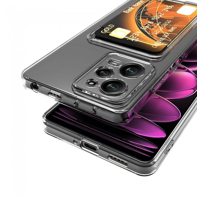 Xiaomi Redmi Note 12 Pro 5G Kılıf Kartlıklı Şeffaf Zore Setra Clear Silikon Kapak Xiaomi Redmi Note 12 Pro 5G Kılıf Kartlıklı Şeffaf Zore Setra Clear Silikon Kapak