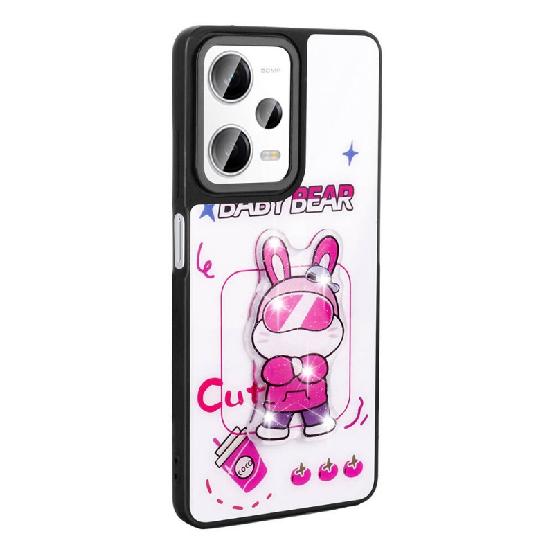 Bal-z Xiaomi Redmi Note 12 Pro 5G Kılıf Parlayan Kabartmalı İkonik Figürlü  Amas Silikon Kapak