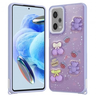 Xiaomi Redmi Note 12 Pro 5G Kılıf Parlayan Simli Kabartma Figürlü Zore Cevze Kapak Xiaomi Redmi Note 12 Pro 5G Kılıf Parlayan Simli Kabartma Figürlü Zore Cevze Kapak
