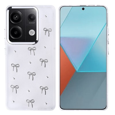 Bal-z Xiaomi Redmi Note 13 Pro 4G Kılıf Airbag Tasarımlı Simli Şeffaf Zore Kutup Kapak