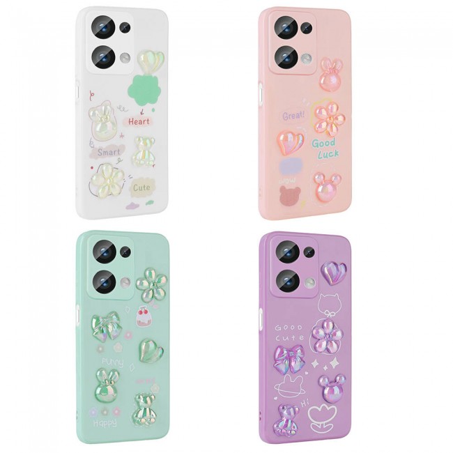 Xiaomi Redmi Note 13 Pro 4G Kılıf Kabartma Figürlü Parlak Zore Toys Silikon Kapak Xiaomi Redmi Note 13 Pro 4G Kılıf Kabartma Figürlü Parlak Zore Toys Silikon Kapak