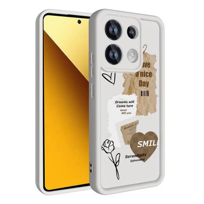 Bal-z Xiaomi Redmi Note 13 Pro 4G Kılıf Kamera Korumalı Baskılı Arka Yüzey  Klas Kapak