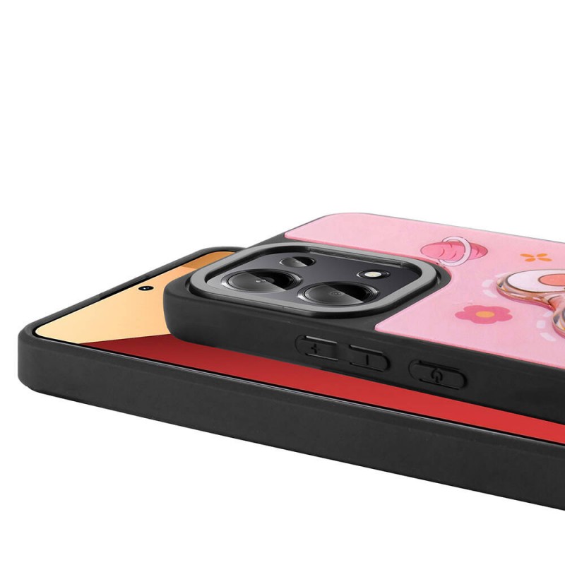 Bal-z Xiaomi Redmi Note 13 Pro 4G Kılıf Parlayan Kabartmalı İkonik Figürlü  Amas Silikon Kapak