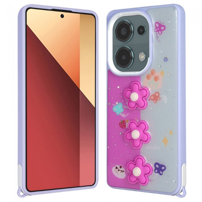 Xiaomi Redmi Note 13 Pro 4G Kılıf Parlayan Simli Kabartma Figürlü Zore Cevze Kapak Xiaomi Redmi Note 13 Pro 4G Kılıf Parlayan Simli Kabartma Figürlü Zore Cevze Kapak