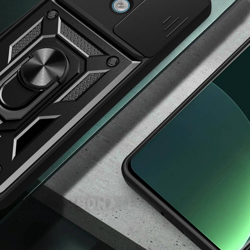 Bal-z Xiaomi Redmi Note 13 Pro 5G Kılıf Magnetik Standlı Kamera Korumalı  Sürgülü Vega Kapak