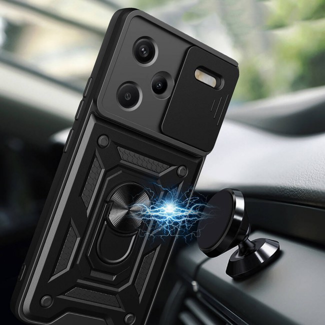 Xiaomi Redmi Note 13 Pro Plus 5G Kılıf Magnetik Standlı Kamera Korumalı Zore Sürgülü Vega Kapak Xiaomi Redmi Note 13 Pro Plus 5G Kılıf Magnetik Standlı Kamera Korumalı Zore Sürgülü Vega Kapak