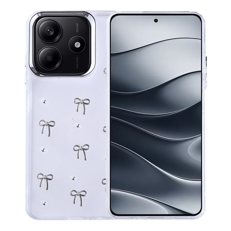 Bal-z Xiaomi Redmi Note 14 4G Kılıf Airbag Tasarımlı Simli Şeffaf Zore Kutup Kapak