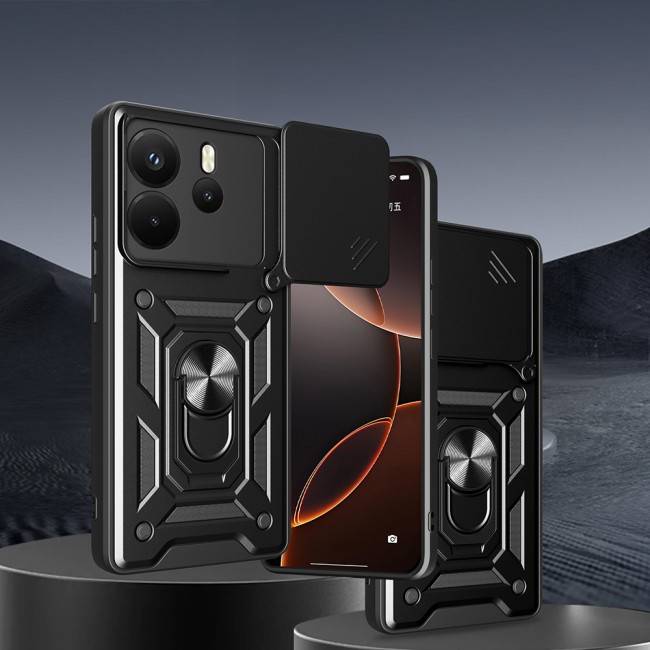 Xiaomi Redmi Note 14 Kılıf Magnetik Standlı Kamera Korumalı Zore Sürgülü Vega Kapak Xiaomi Redmi Note 14 Kılıf Magnetik Standlı Kamera Korumalı Zore Sürgülü Vega Kapak