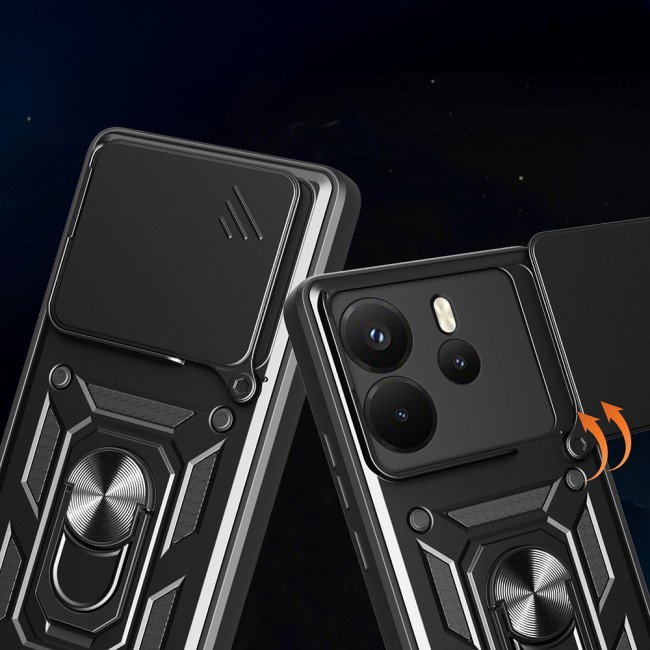 Xiaomi Redmi Note 14 Kılıf Magnetik Standlı Kamera Korumalı Zore Sürgülü Vega Kapak Xiaomi Redmi Note 14 Kılıf Magnetik Standlı Kamera Korumalı Zore Sürgülü Vega Kapak