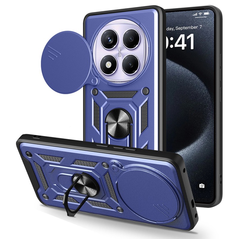 Bal-z Xiaomi Redmi Note 14 Pro 4G Kılıf Magnetik Standlı Kamera Korumalı Zore Sürgülü Vega Kapak