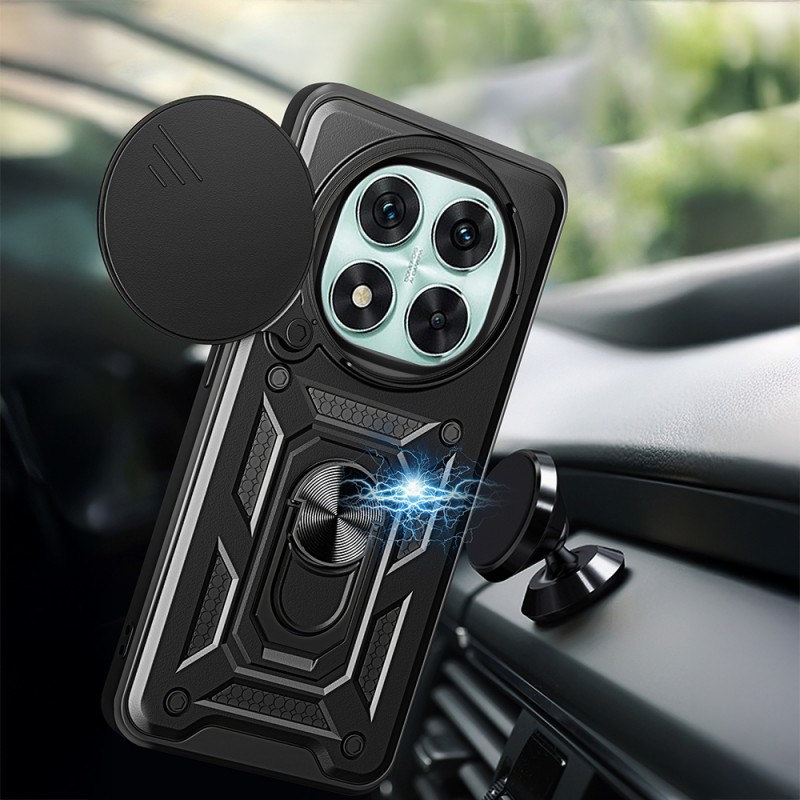 Bal-z Xiaomi Redmi Note 14 Pro 5G Kılıf Magnetik Standlı Kamera Korumalı Zore Sürgülü Vega Kapak