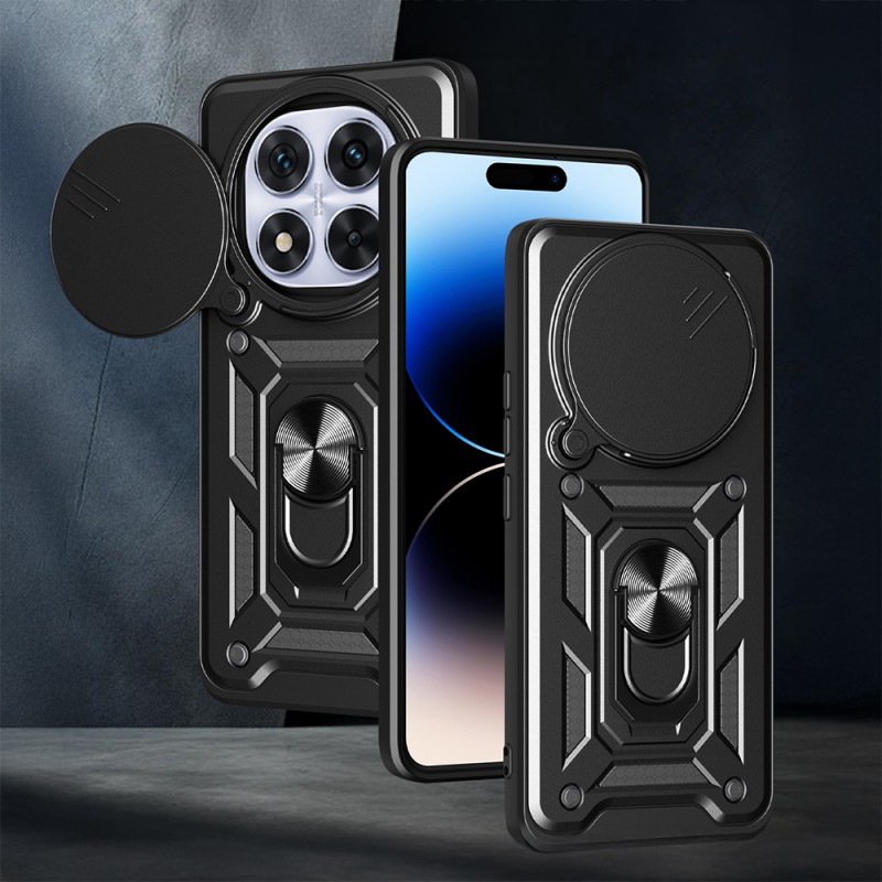 Bal-z Xiaomi Redmi Note 14 Pro Plus Kılıf Magnetik Standlı Kamera Korumalı Zore Sürgülü Vega Kapak