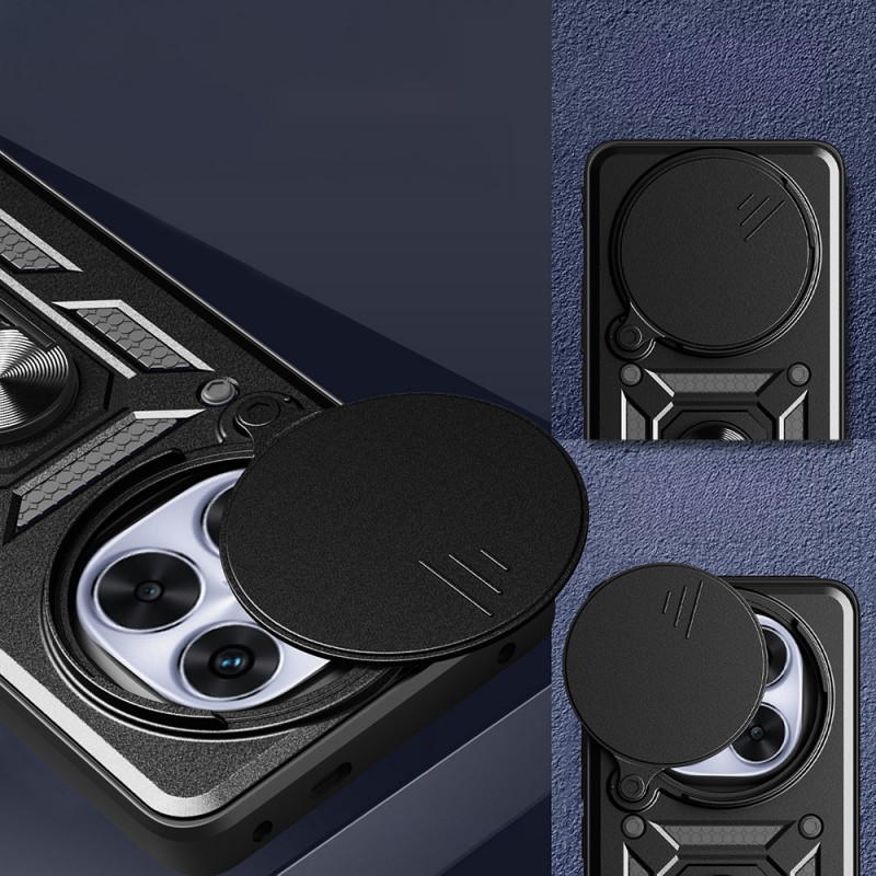 Bal-z Xiaomi Redmi Note 14 Pro Plus Kılıf Magnetik Standlı Kamera Korumalı Zore Sürgülü Vega Kapak