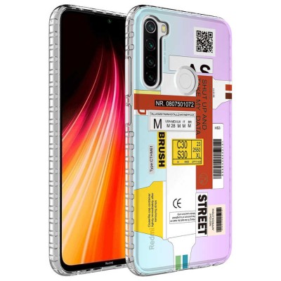 Bal-z Xiaomi Redmi Note 8 Kılıf Airbag Kenarlı Renkli Desenli Silikon  Elegans Kapak