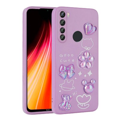 Bal-z Xiaomi Redmi Note 8 Kılıf Kabartma Figürlü Parlak  Toys Silikon Kapak
