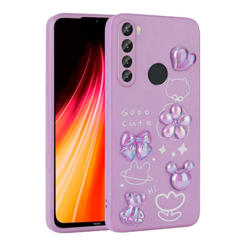 Bal-z Xiaomi Redmi Note 8 Kılıf Kabartma Figürlü Parlak  Toys Silikon Kapak