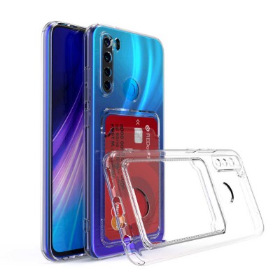 Bal-z Xiaomi Redmi Note 8 Kılıf Kartlıklı Şeffaf  Setra Clear Silikon Kapak