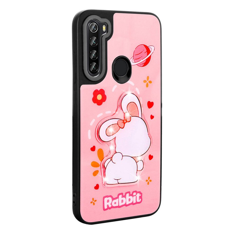 Bal-z Xiaomi Redmi Note 8 Kılıf Parlayan Kabartmalı İkonik Figürlü  Amas Silikon Kapak