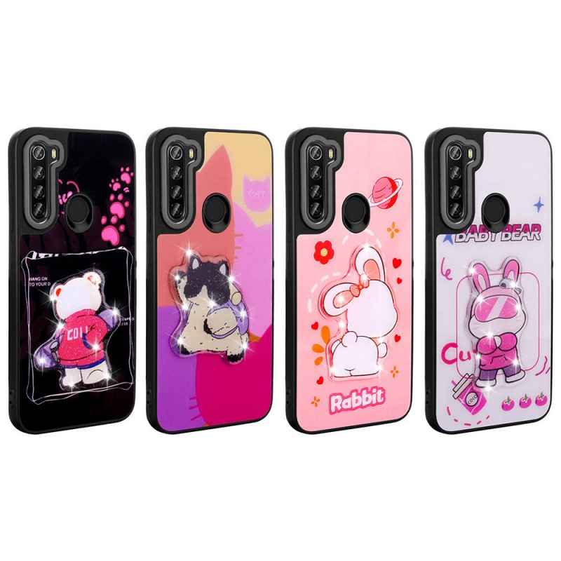 Bal-z Xiaomi Redmi Note 8 Kılıf Parlayan Kabartmalı İkonik Figürlü  Amas Silikon Kapak