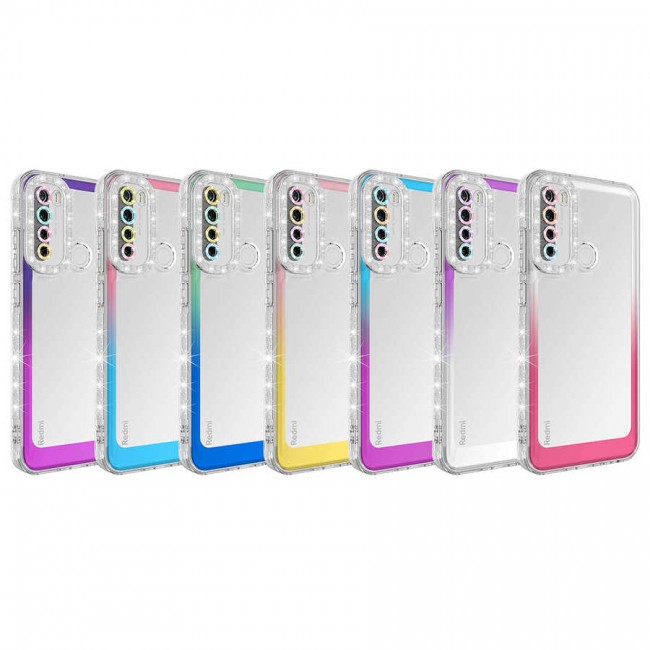 Xiaomi Redmi Note 8 Kılıf Simli ve Renk Geçiş Tasarımlı Lens Korumalı Zore Park Kapak Xiaomi Redmi Note 8 Kılıf Simli ve Renk Geçiş Tasarımlı Lens Korumalı Zore Park Kapak