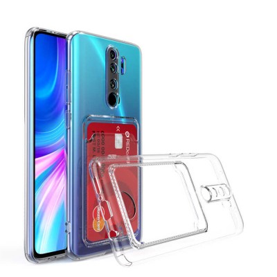 Bal-z Xiaomi Redmi Note 8 Pro Kılıf Kartlıklı Şeffaf  Setra Clear Silikon Kapak