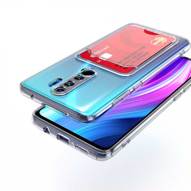 Xiaomi Redmi Note 8 Pro Kılıf Kartlıklı Şeffaf Zore Setra Clear Silikon Kapak Xiaomi Redmi Note 8 Pro Kılıf Kartlıklı Şeffaf Zore Setra Clear Silikon Kapak