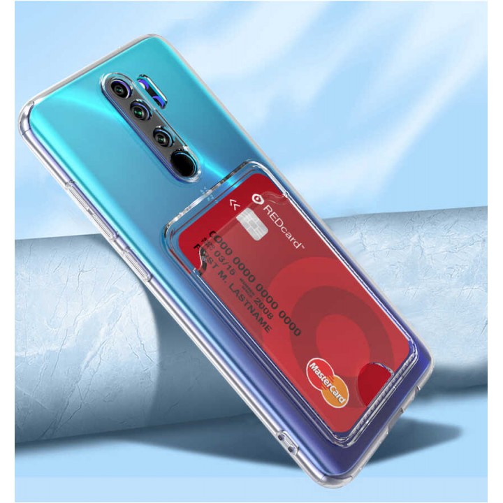 Xiaomi Redmi Note 8 Pro Kılıf Kartlıklı Şeffaf Zore Setra Clear Silikon Kapak