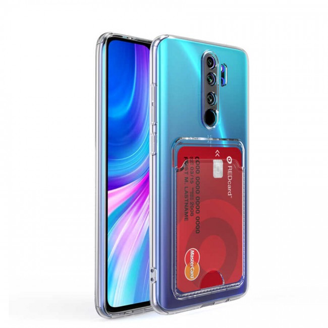Xiaomi Redmi Note 8 Pro Kılıf Kartlıklı Şeffaf Zore Setra Clear Silikon Kapak Xiaomi Redmi Note 8 Pro Kılıf Kartlıklı Şeffaf Zore Setra Clear Silikon Kapak