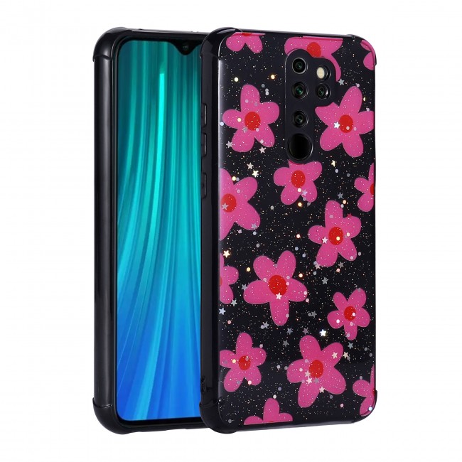 Xiaomi Redmi Note 8 Pro Kılıf Simli Desenli Kamera Korumalı Parlak Zore Popy Kapak Xiaomi Redmi Note 8 Pro Kılıf Simli Desenli Kamera Korumalı Parlak Zore Popy Kapak