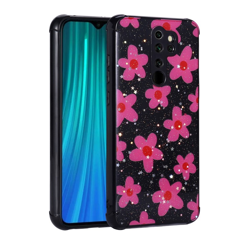 Bal-z Xiaomi Redmi Note 8 Pro Kılıf Simli Desenli Kamera Korumalı Parlak  Popy Kapak