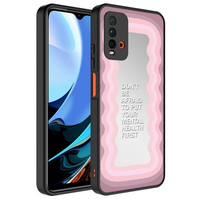 Bal-z Xiaomi Redmi Note 9 4G Kılıf Aynalı Desenli Kamera Korumalı Parlak  Mirror Kapak