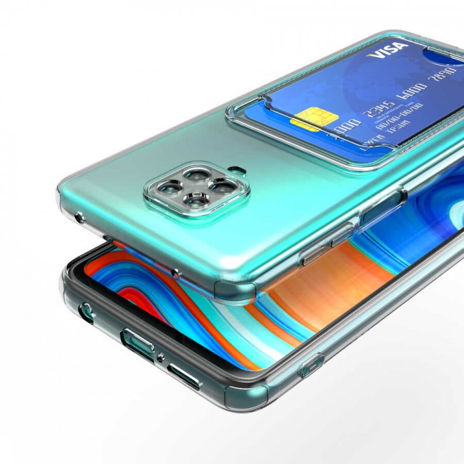 Xiaomi Redmi Note 9 Pro Kılıf Kartlıklı Şeffaf Zore Setra Clear Silikon Kapak Xiaomi Redmi Note 9 Pro Kılıf Kartlıklı Şeffaf Zore Setra Clear Silikon Kapak