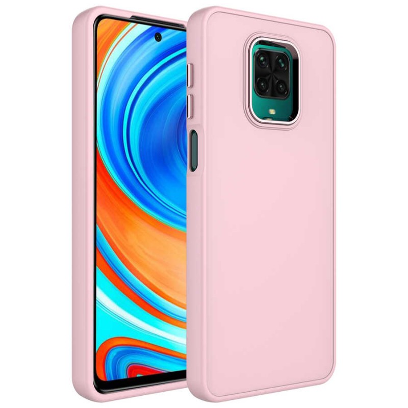 Bal-z Xiaomi Redmi Note 9 Pro Kılıf Metal Çerçeve ve Buton Tasarımlı Silikon  Luna Kapak