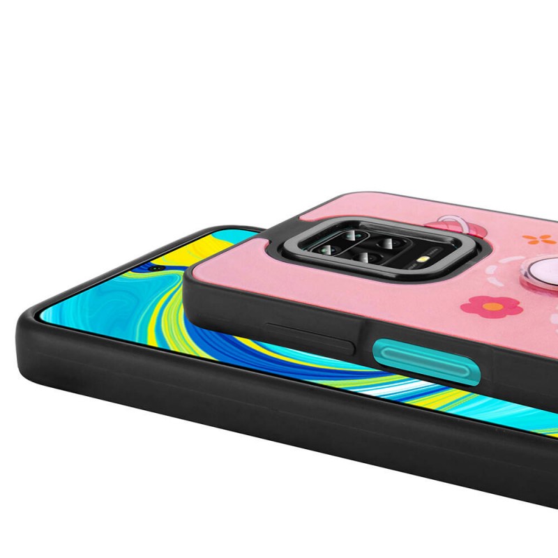 Bal-z Xiaomi Redmi Note 9 Pro Kılıf Parlayan Kabartmalı İkonik Figürlü  Amas Silikon Kapak