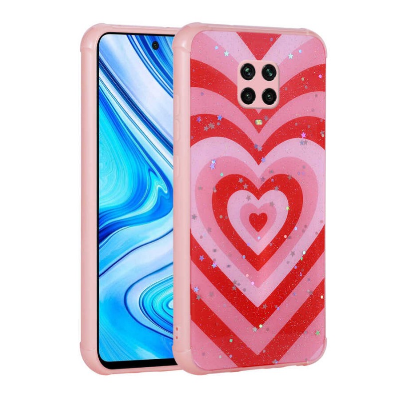 Bal-z Xiaomi Redmi Note 9 Pro Kılıf Simli Desenli Kamera Korumalı Parlak  Popy Kapak