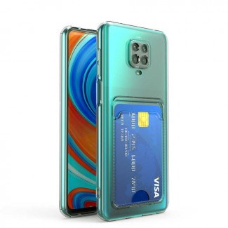 Xiaomi Redmi Note 9S Kılıf Kartlıklı Şeffaf Zore Setra Clear Silikon Kapak Xiaomi Redmi Note 9S Kılıf Kartlıklı Şeffaf Zore Setra Clear Silikon Kapak